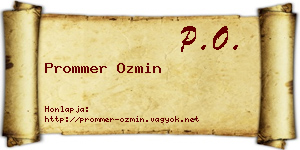 Prommer Ozmin névjegykártya